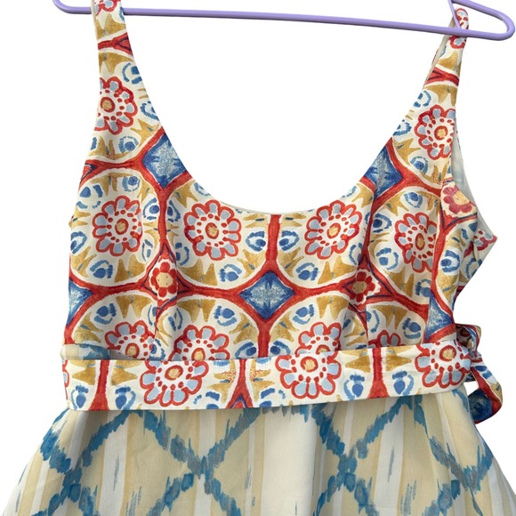 Banana Republic 100% Silk 2 Pc Set Sz 10 Crop Top Tiered Maxi Skirt Boho Resort - Picture 2 of 8